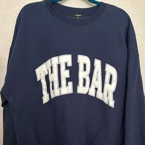 The Bar Varsity Crewneck Sweatshirt navy white xl